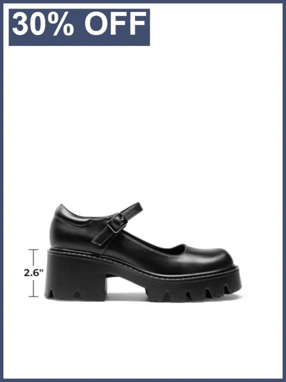 Mary Jane Platform Pumps Chunky Heel Faux Leather Buckle Strap Women's Shoes